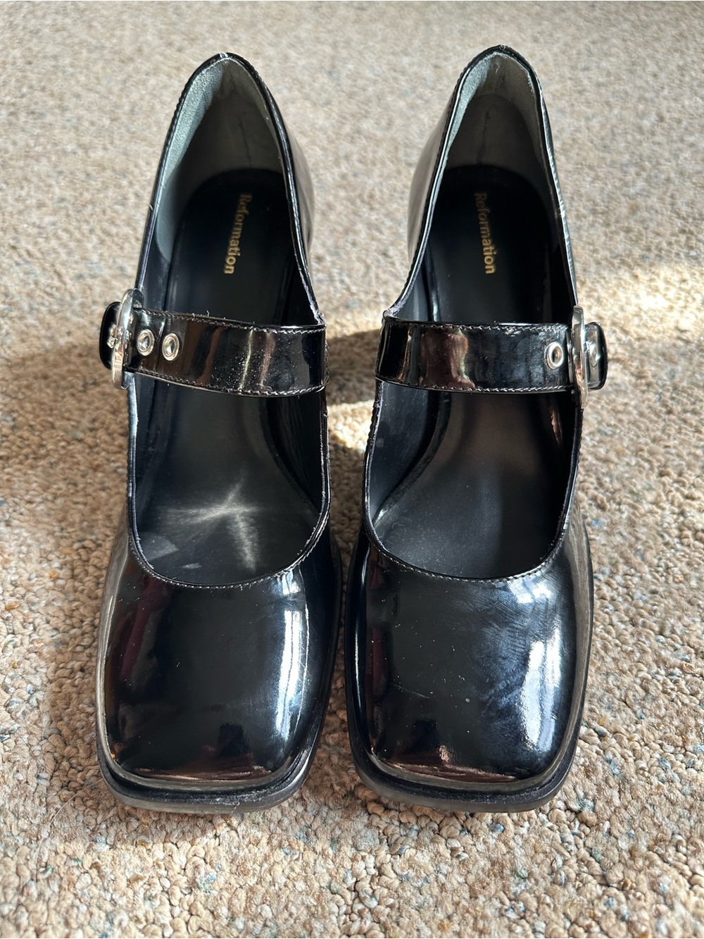 Reformation Naima Patent Leather Maryjane Heels